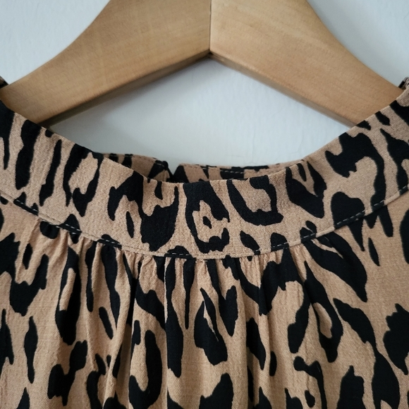 Anthropologie McKenzie Mock Neck  Leopard Print Tunic Dress Size Small - Picture 5 of 12